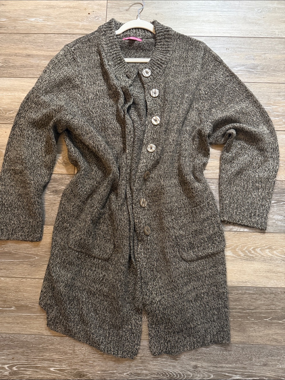 Woman Within long button down brown herringbone seater sz 1X